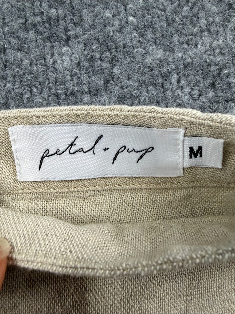 Petal & Pup Beige Linen Raw-Hem A-Line Mini Skirt | M - Picture 4 of 9